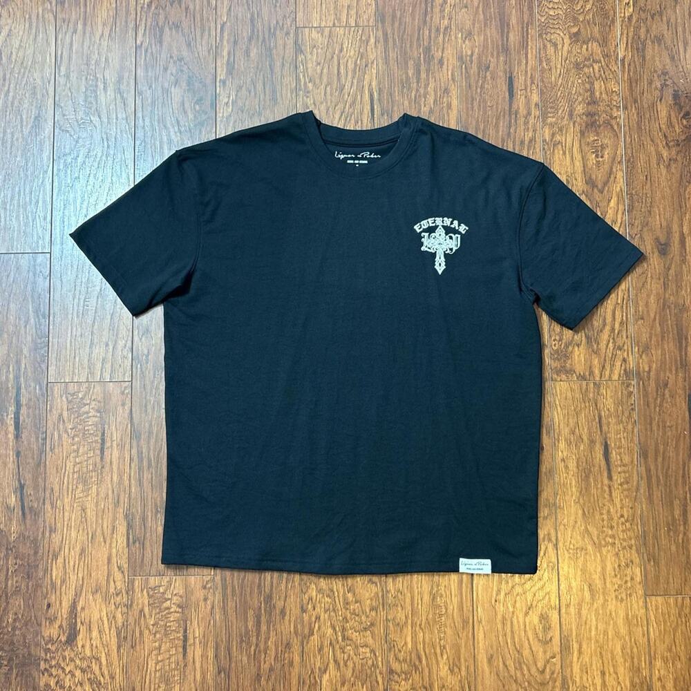 Liquor N Poker Y2K Grunge Cross Graphic T-Shirt